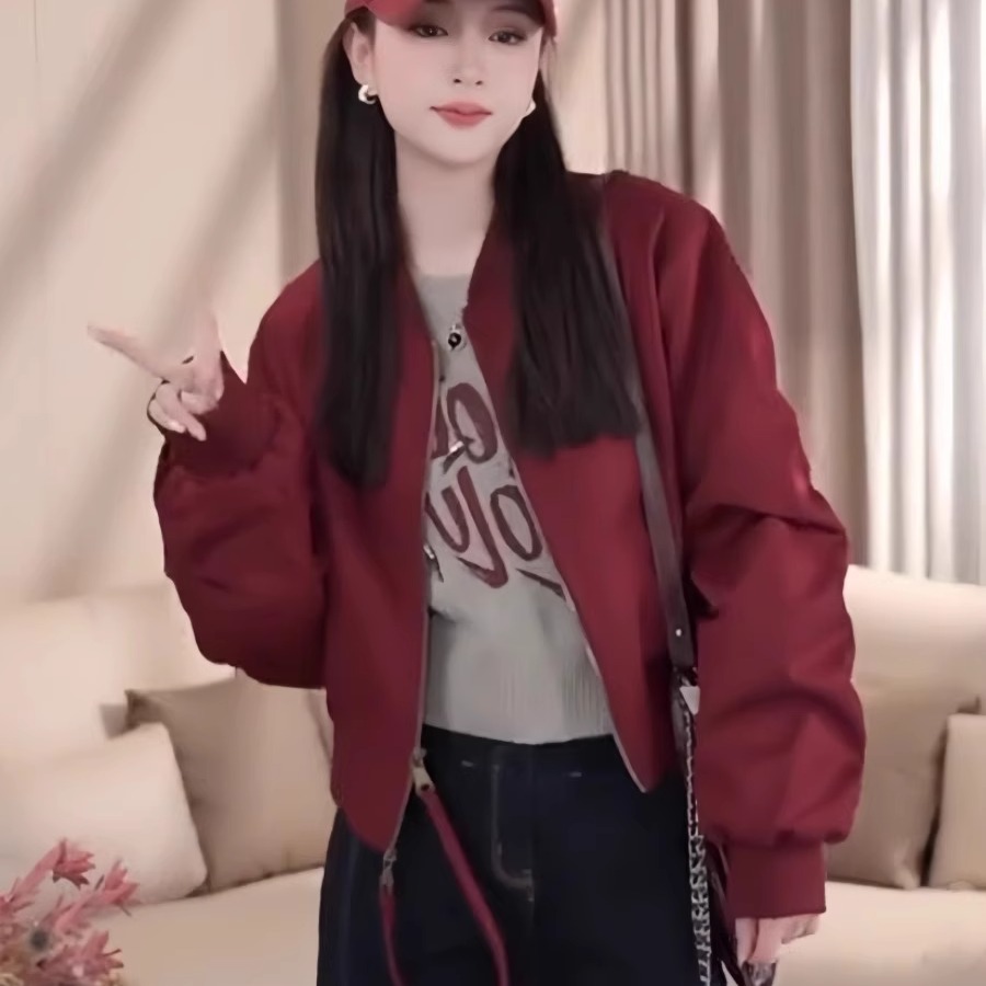 高级感短款棒球服外套女2024秋季宽松小个子休闲百搭洋气夹克上衣
