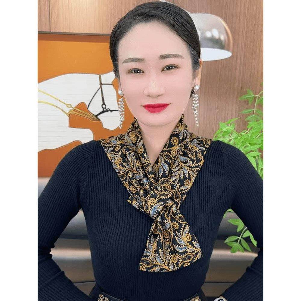 送暖宝宝澳绒新款棉护洋气护颈围脖时尚保暖长巾加长百搭丝巾围巾