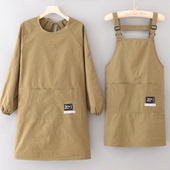 爆款 家用围腰背带长袖 围裙耐污耐穿罩衣防水耐脏工作服可定制男女