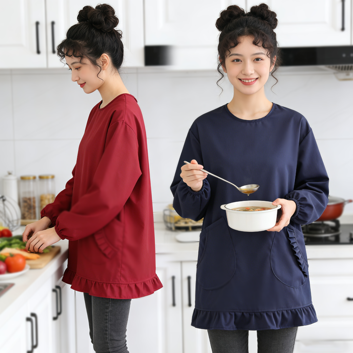 短款小个子围腰防泼水耐穿围裙成人防油透气厨房做饭罩衣工作服女,家庭/个人清洁工具,围裙,淘宝优惠券,粉丝福利购,淘宝优惠卷