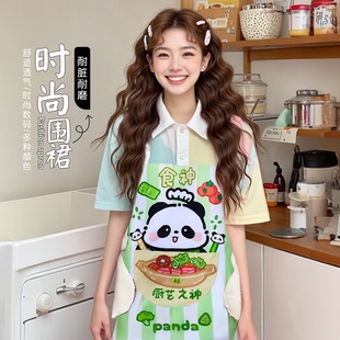 卡通帆布透气罩衣成人家用做饭可擦手工作服耐脏耐磨围裙男女 无袖