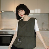 防水泼水工装 咖啡师家用厨房餐饮工作服坎肩男女新款 马甲围裙防油