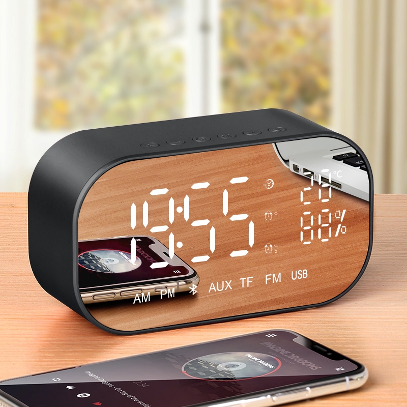 插卡U盘蓝牙音箱低音炮闹钟带收