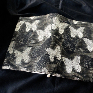 超美书衣 金丝布艺书套 黑色纱蝴蝶书皮a5书套可定制a6手账本书皮