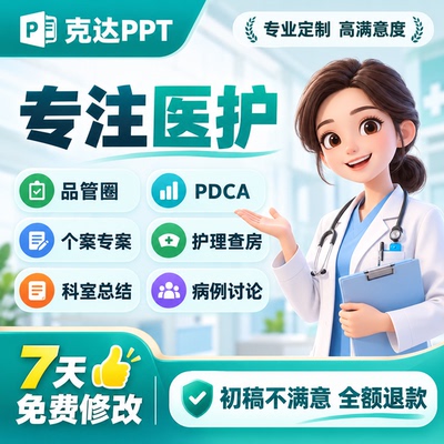 医学品管圈ppt代制作代写pdca护理课件个案专案查房qcc病例分析