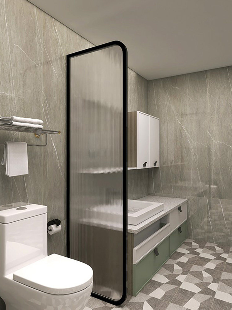 酒店卫生间公共厕所小便池3c钢化玻璃隔断洗手间干湿区遮挡板屏风