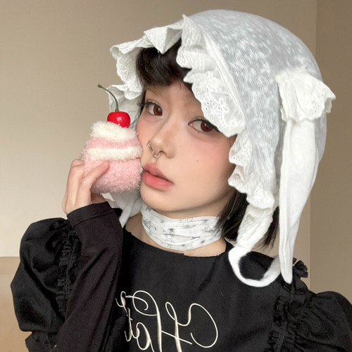 甜美蕾丝兔耳Lolita帽子