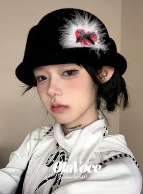 优雅千金~ola法式原创高级感礼帽卷边甜酷显脸小渔夫帽贵气盆帽女