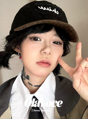 韩版复古豹纹拼色棒球帽女显脸小百搭大头围鸭舌帽日系软顶帽子潮