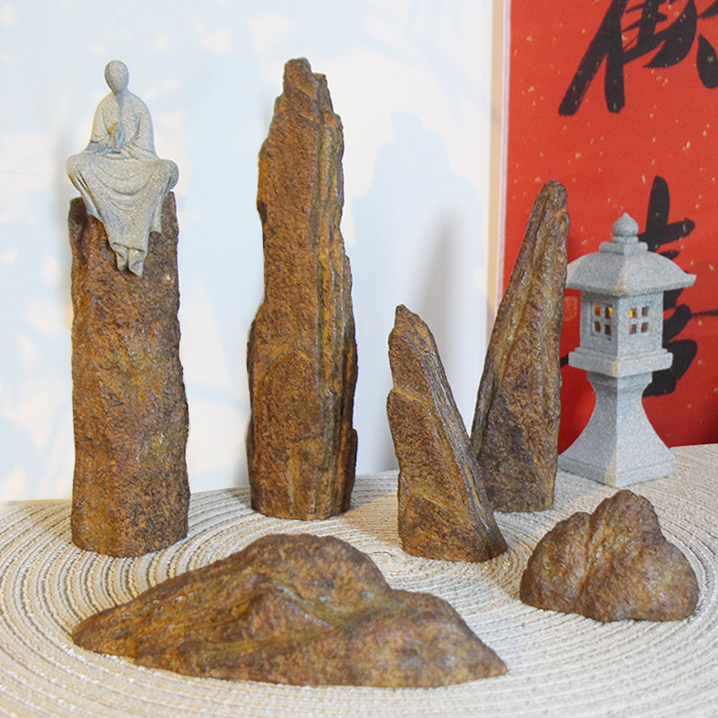 仿真假山石盆栽盆景鱼缸造景装饰沙盘布景小石头假山摆件桌面中式,家居饰品,装饰摆件,淘宝优惠券,粉丝福利购,淘宝优惠卷