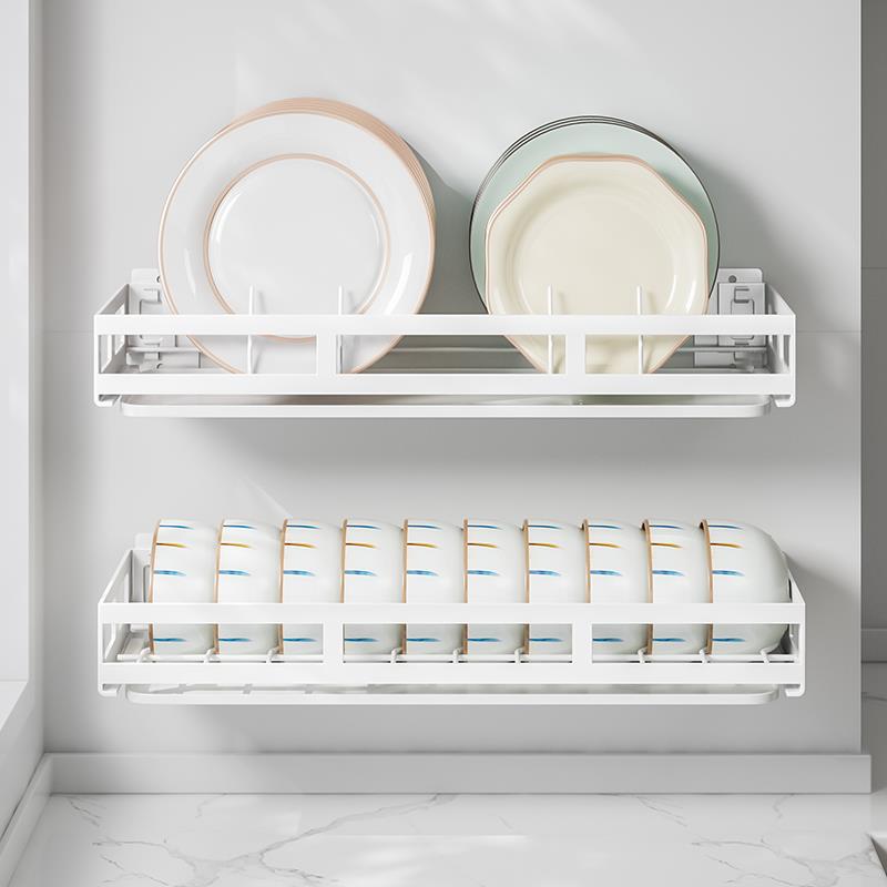 碗架厨房置物架放碗壁挂式免打孔碗碟沥水盘子收纳架碗碟架不锈钢