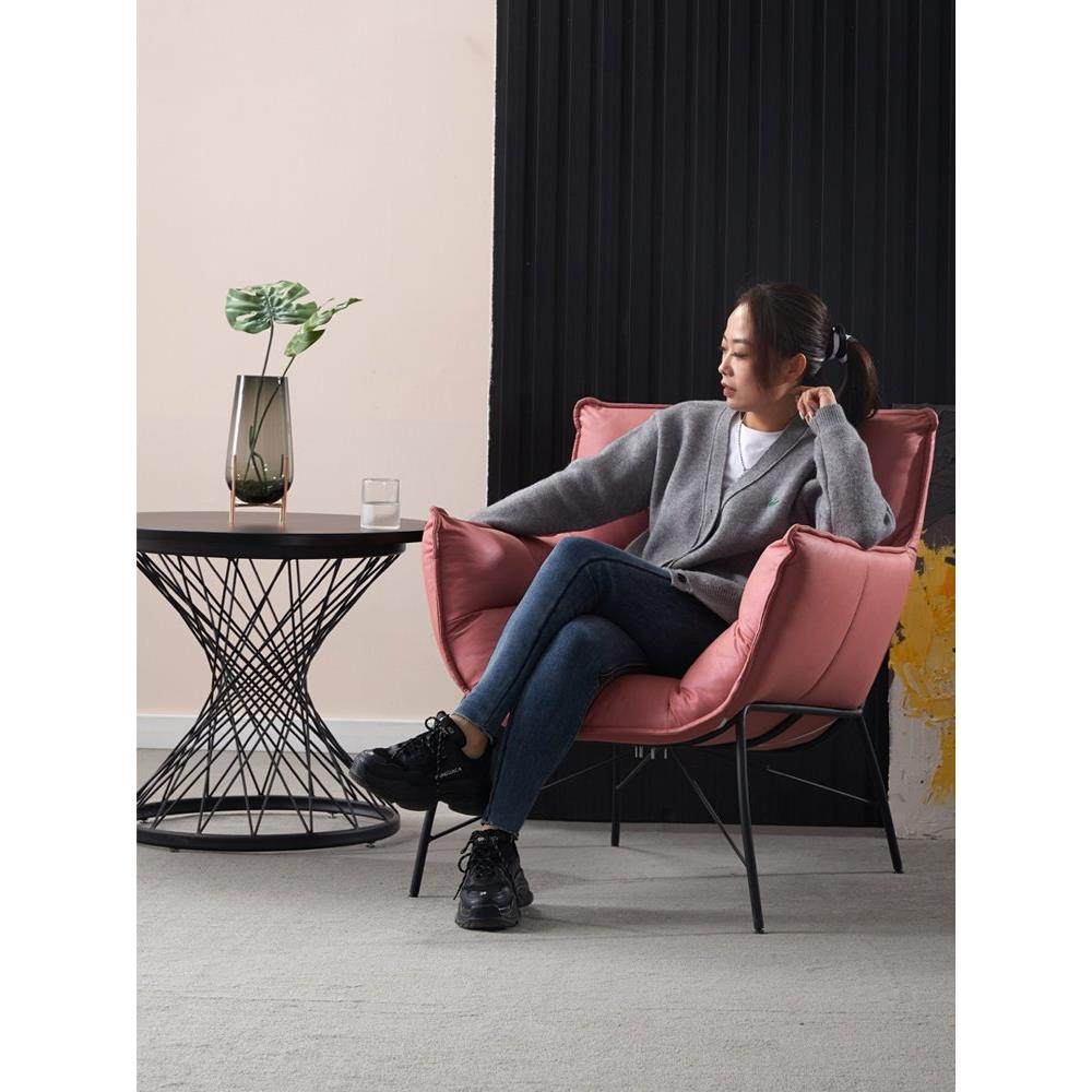 北欧休闲会客区办公沙发网红客厅阳台单人铁艺布艺懒人面包化妆椅,住宅家具,沙发椅,淘宝优惠券,粉丝福利购,淘宝优惠卷