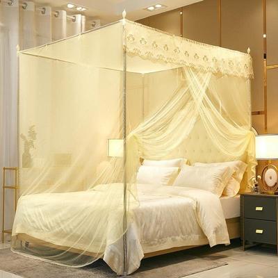 2022新型蚊帐带加粗不锈钢支架加密加厚帐纱落地家用三开门防尘顶