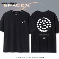 spacex星舰发射马斯克同款纯棉短袖T恤男女款夏季宽松半袖上衣服