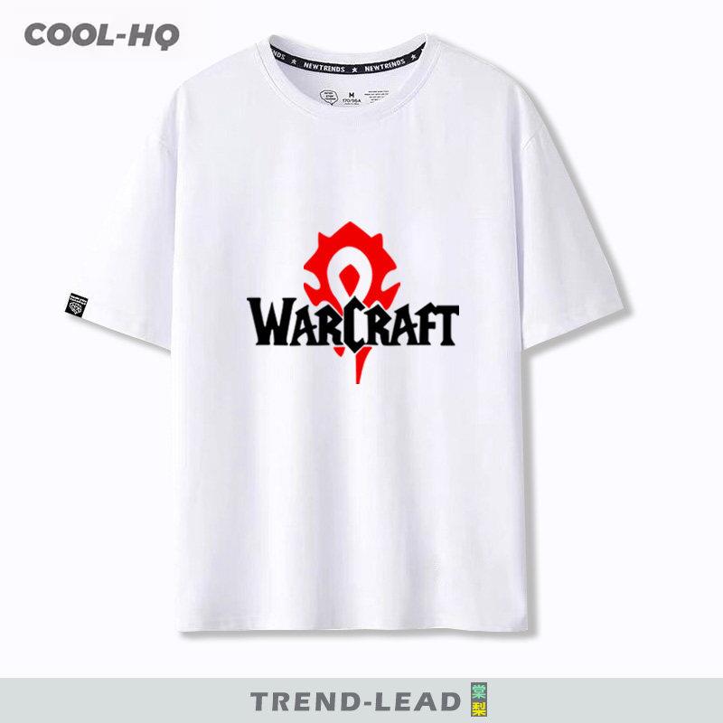 魔兽世界兽族兽人标志游戏周边短袖T恤青少年夏季纯棉宽松衣服潮