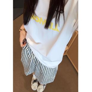 美式泡泡纱格子夏季短裤男女薄款慵懒风沙滩宽松休闲百搭五分裤子