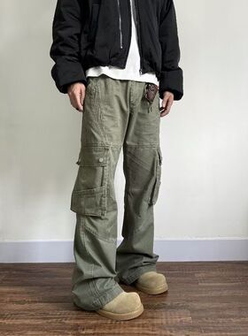 美式高街vibe复古多口袋解构工装裤男女直筒显瘦休闲cleanfit长裤