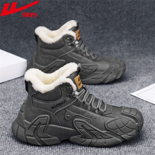 回力雪地靴加绒运动工装马丁靴