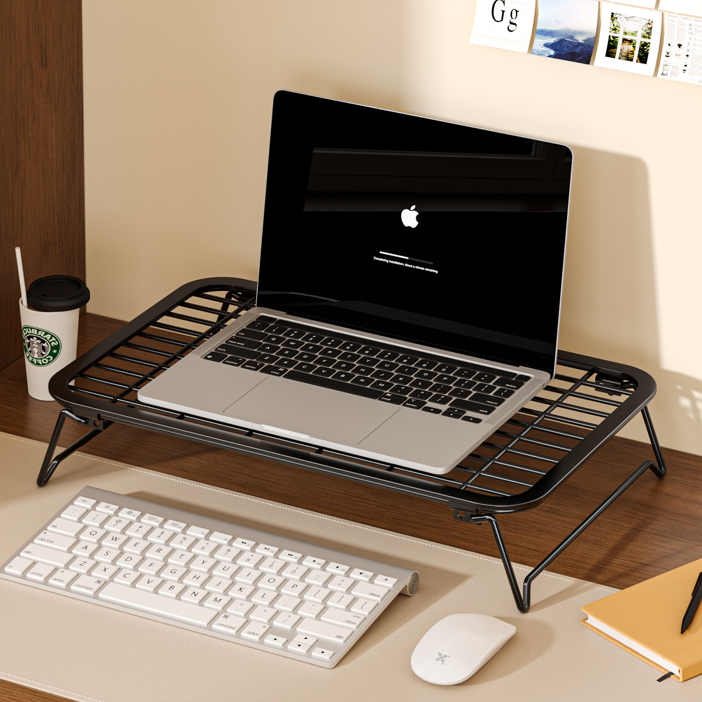 电脑增高架可折叠散热架加厚笔记本支撑收纳台式显示屏悬空烧烤架