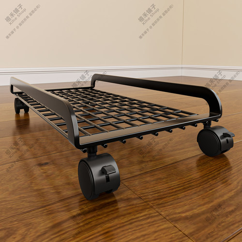 台式主机托架可移动滑轮收纳