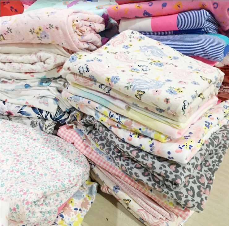 包邮论斤称斤纯棉宝宝布料针织布床品卡通包被服装面料全棉针织布