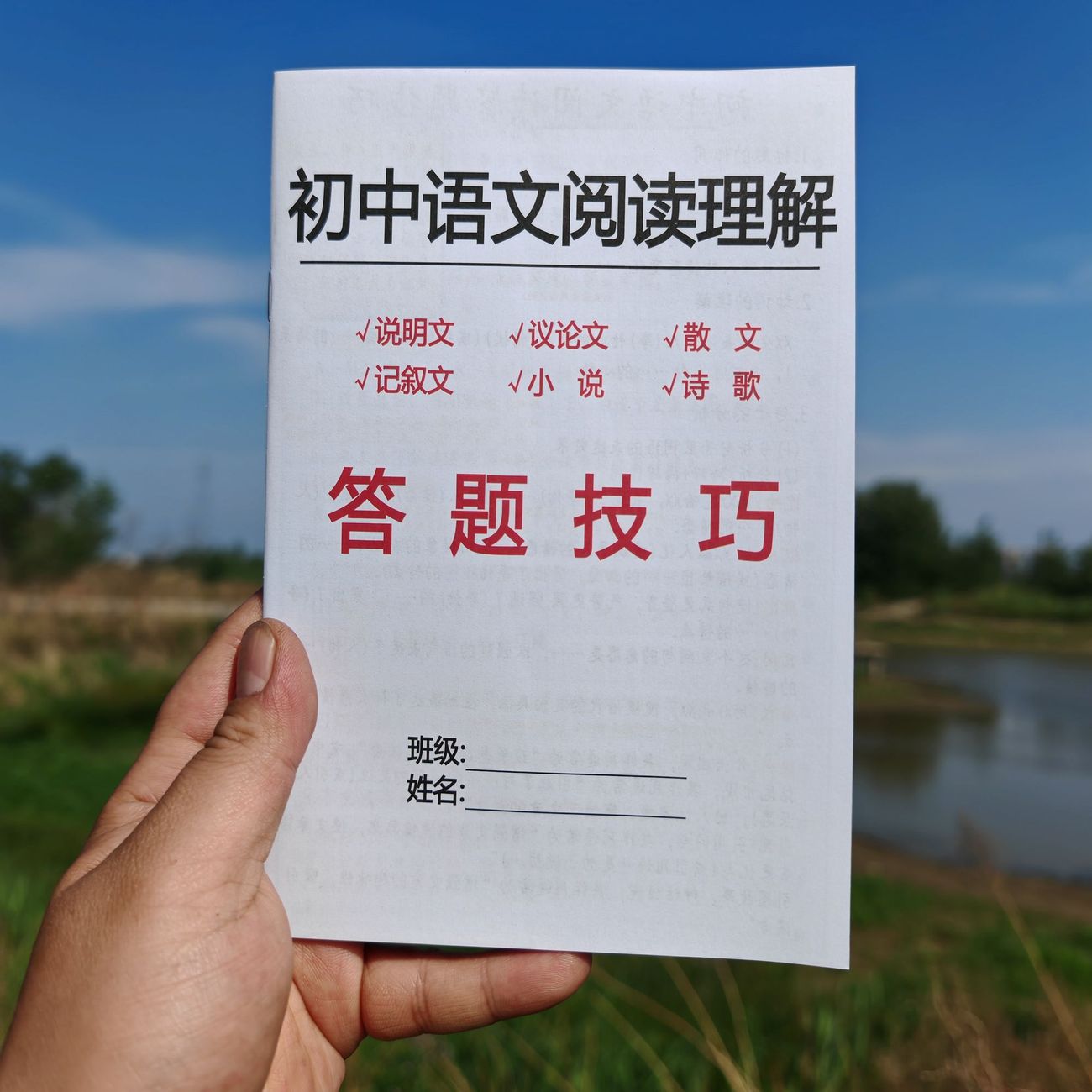 初中语文阅读理解答题模板笔记本