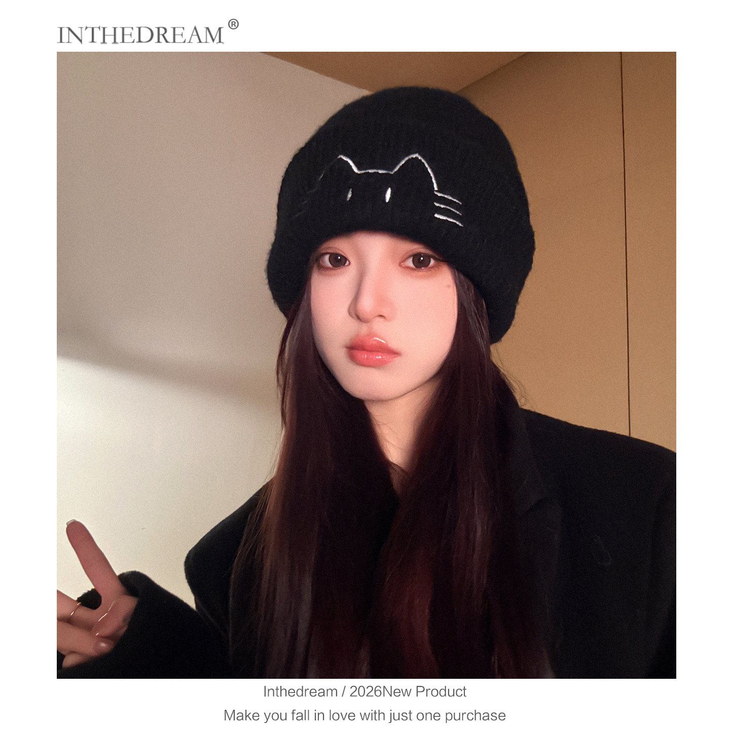 韩系秋冬加厚保暖毛绒绒针织帽