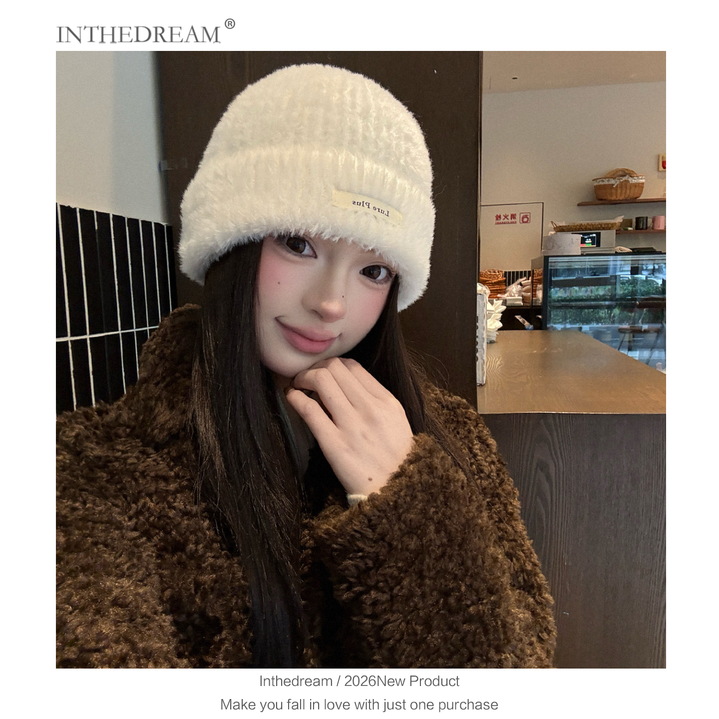 仿兔毛毛线帽秋冬保暖小头围