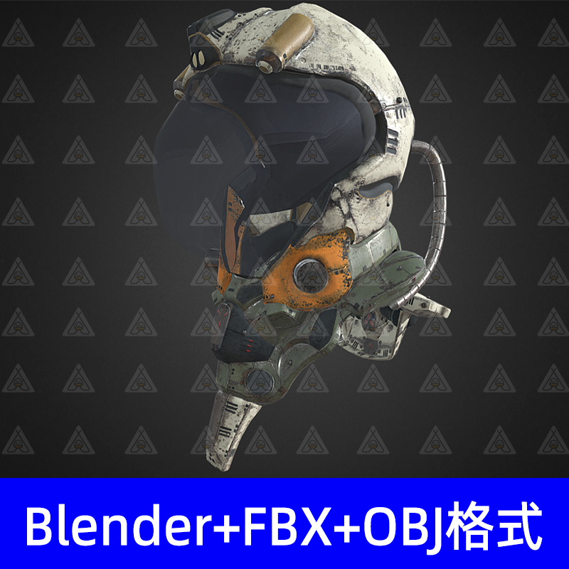 Blender科幻未来头盔航天员头盔3d模型fbx建模obj素材有贴图