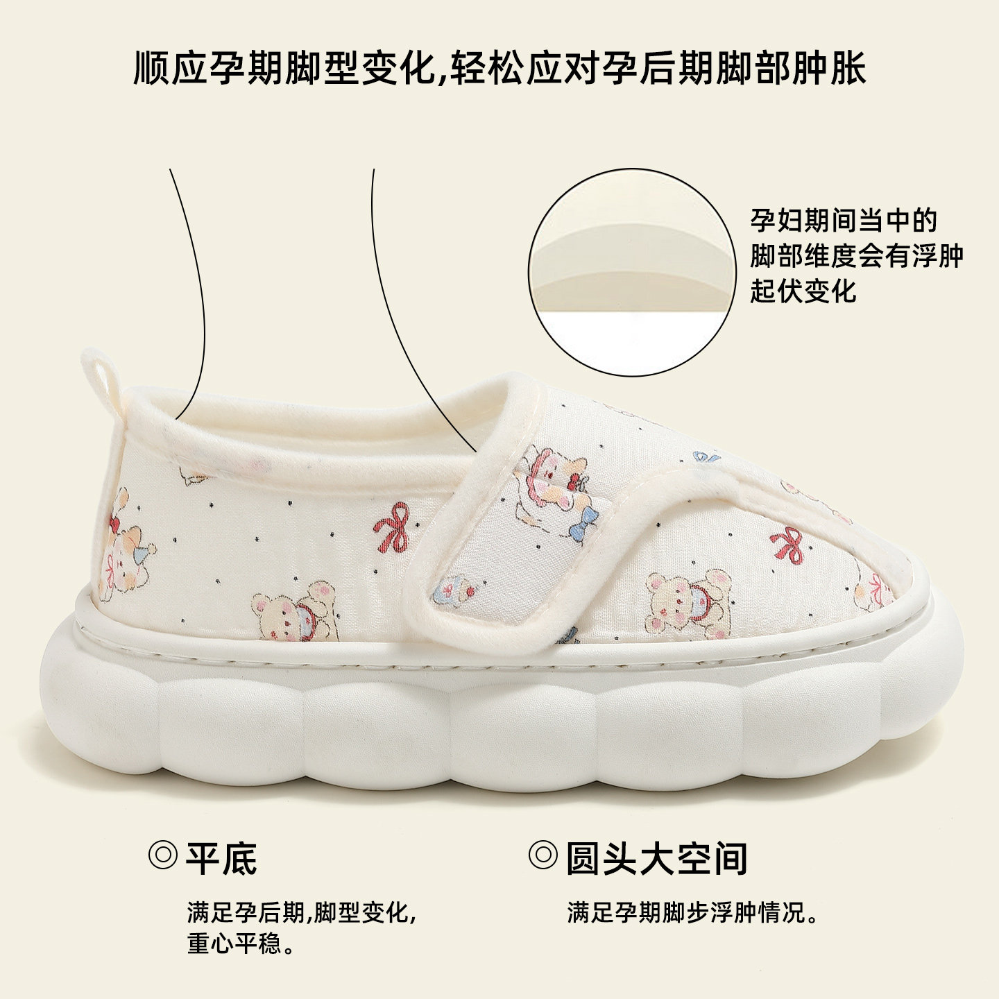 孕妇专用月子鞋春夏包跟透气78月份软底防滑不臭脚纯棉薄款棉拖鞋