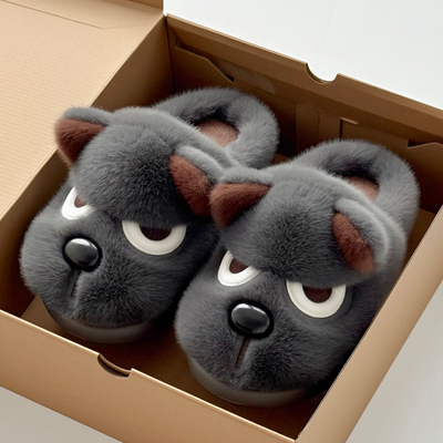 卡通小狗棉拖鞋男款冬季2025新款
