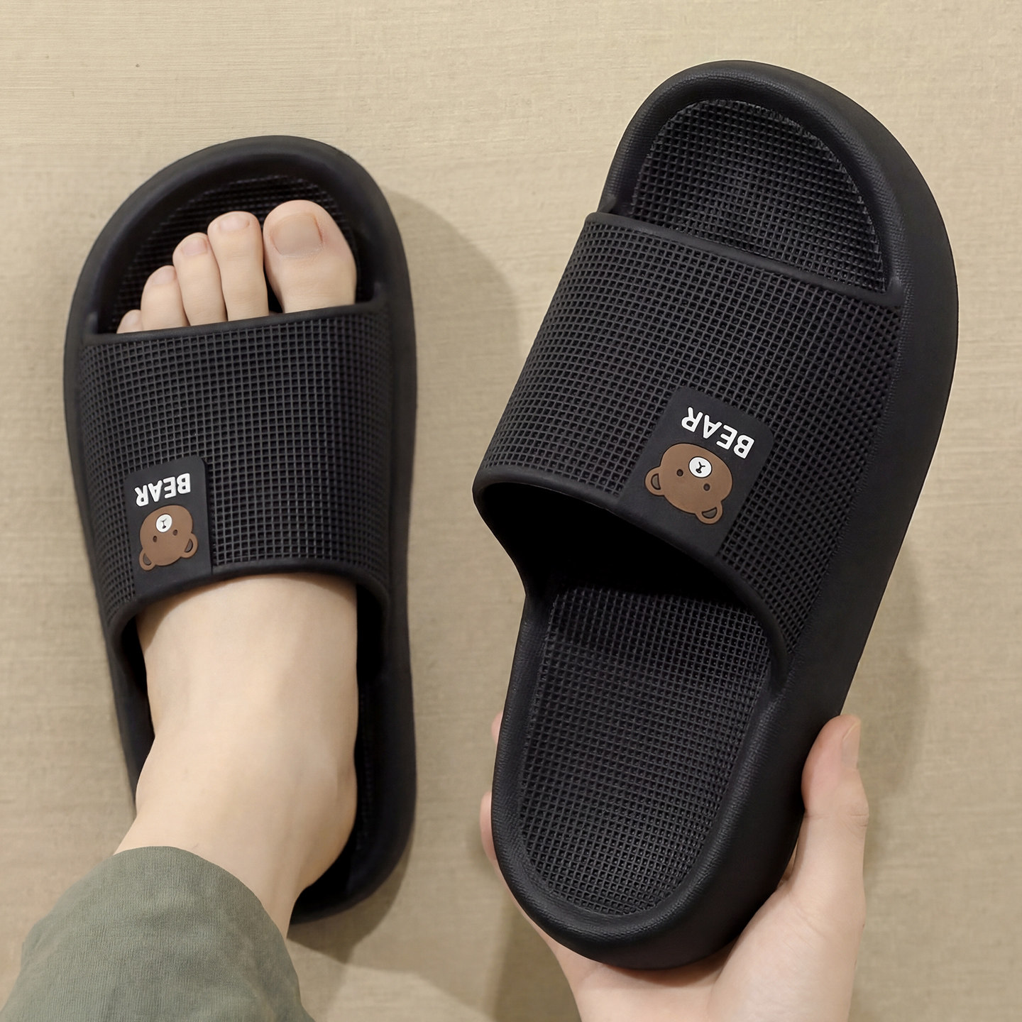 防滑拖鞋男士夏季外穿2026新款室内家居浴室防臭踩屎感eva凉拖女