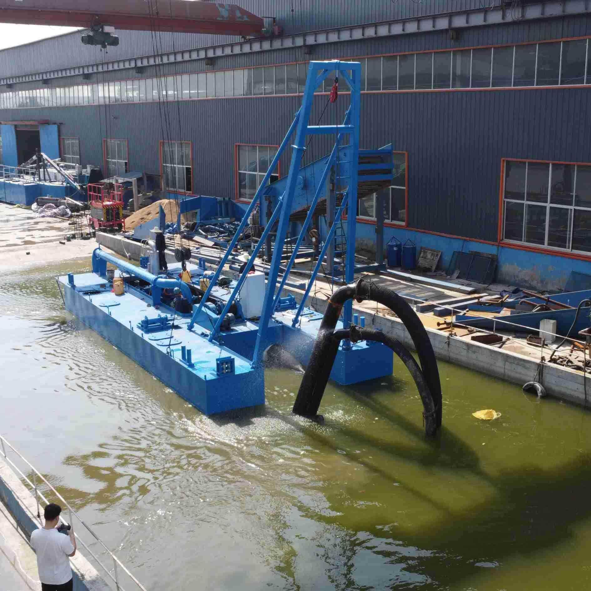 河道抽沙船水库清淤抽沙设备射吸式抽沙船自抽自卸式抽沙船