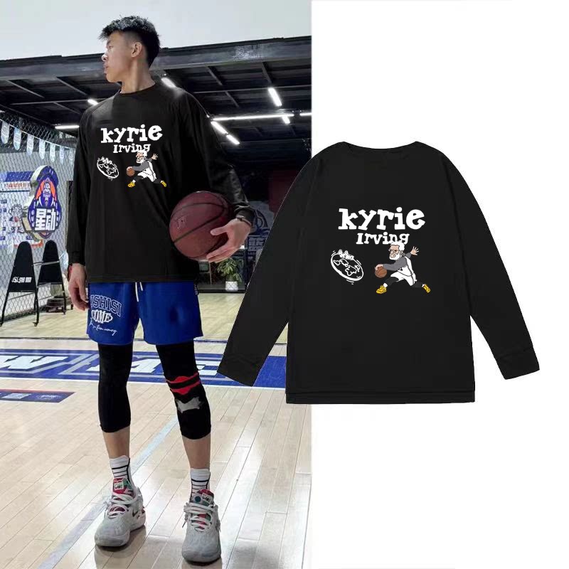 欧文美式篮球长袖训练投篮服潮男宽松速干运动篮球短袖T恤健身衣