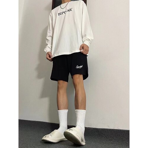 Slamball美式街头运动短裤男不过膝宽松阔腿裤纯棉三四分裤夏潮牌