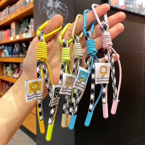 文创miu系新款登山绳网格编织绳钥匙扣包包挂件实用手机卡扣挂绳
