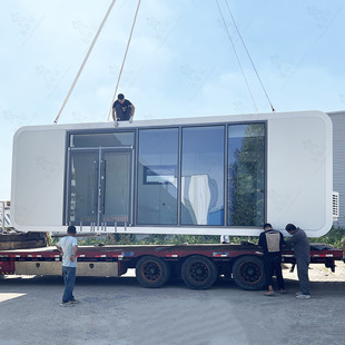 智能模块化移动办公室 科技感苹果舱 户外独立透明玻璃商业办公舱