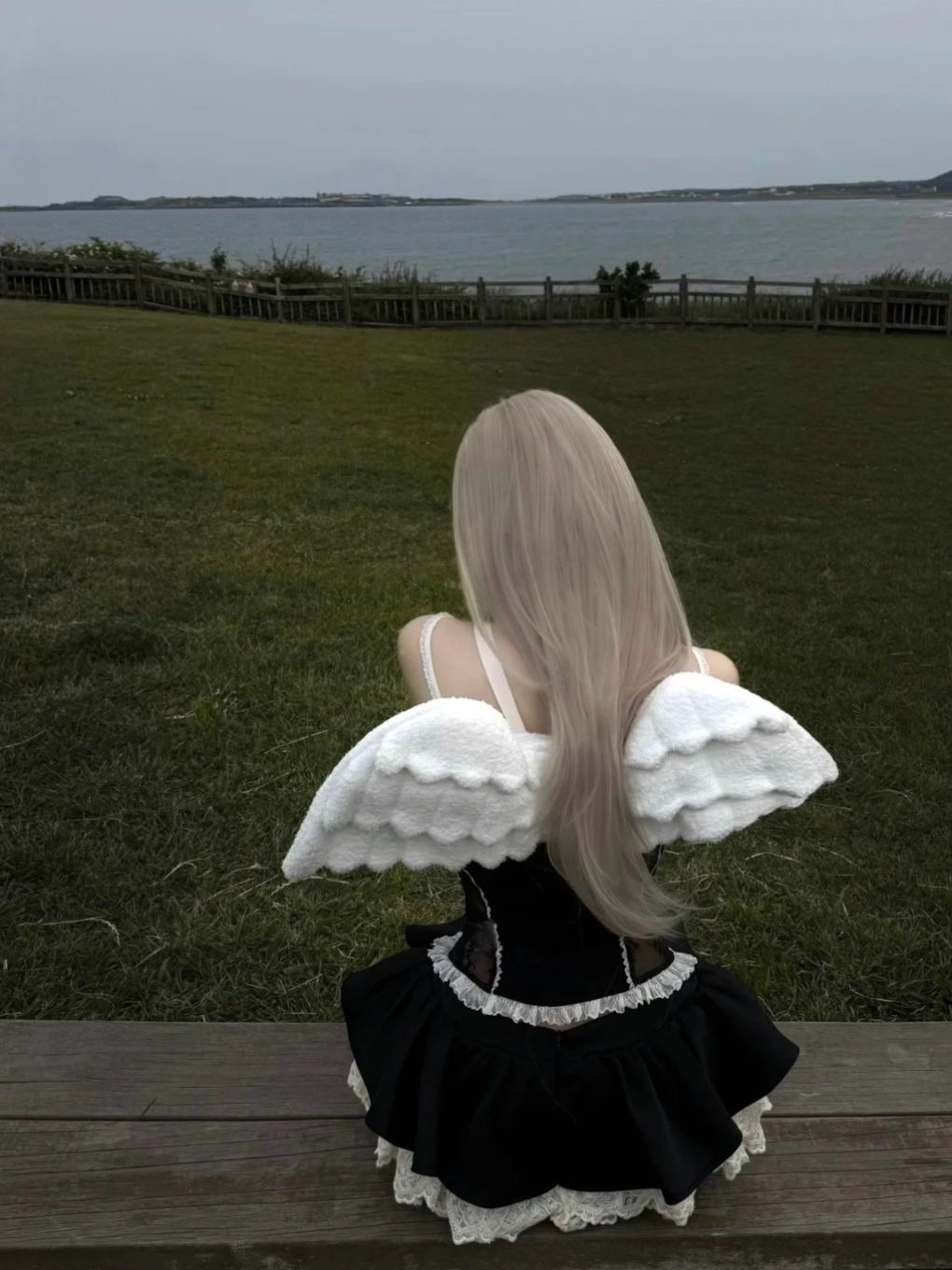 爆款高颜值可爱天使小包日系软绵绵毛绒装饰包软萌ins风双肩背包