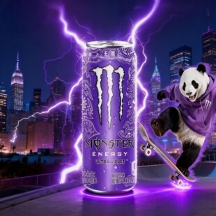 魔爪超越幻紫无糖紫魔爪葡萄味碳酸饮料330ml劲爽十足年货聚餐