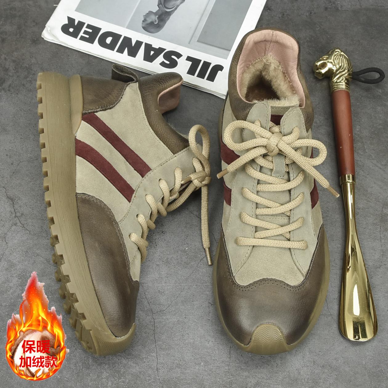 秋季皮面复古阿甘鞋高帮休闲鞋