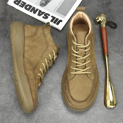 新款中帮复古真皮高帮休闲马丁靴