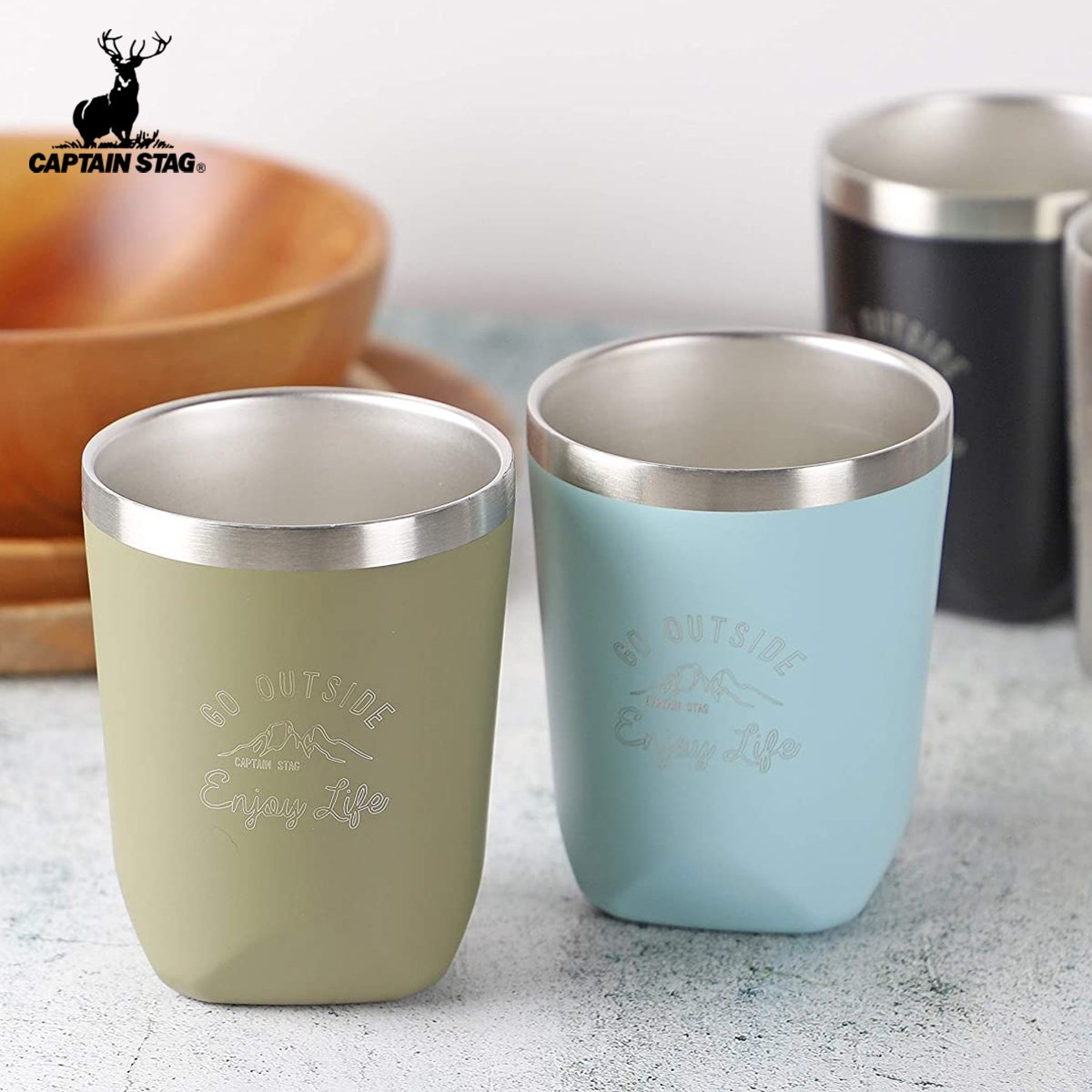 CaptainStag不锈钢保温杯广口杯