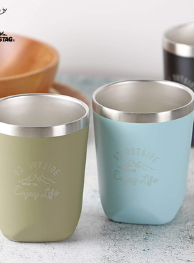 CAPTAIN STAG 不锈钢保温杯真空双层马克杯保冷恒温广口水杯随身