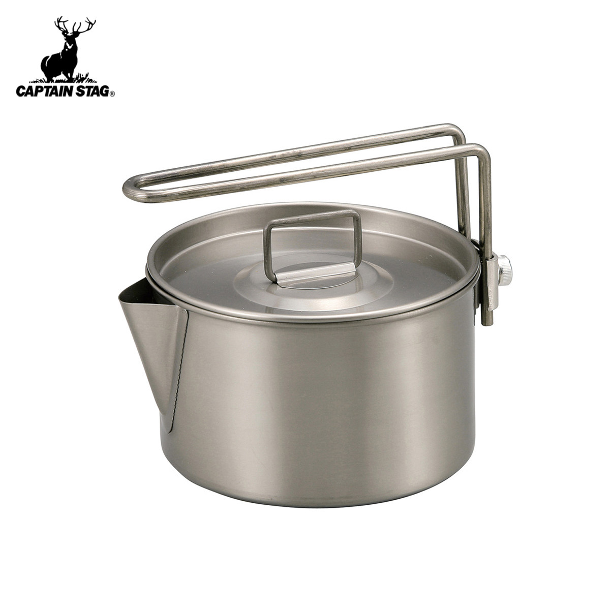 CAPTAIN STAG 日本进口野营纯钛烧水壶折叠便携锅多功能饭盒炊具