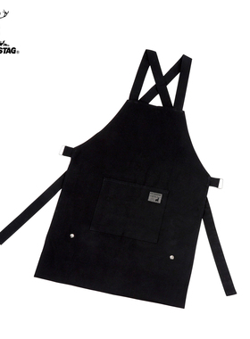 CAPTAIN STAG户外围裙加厚耐磨耐脏美式复古露营围裙多功能工作装