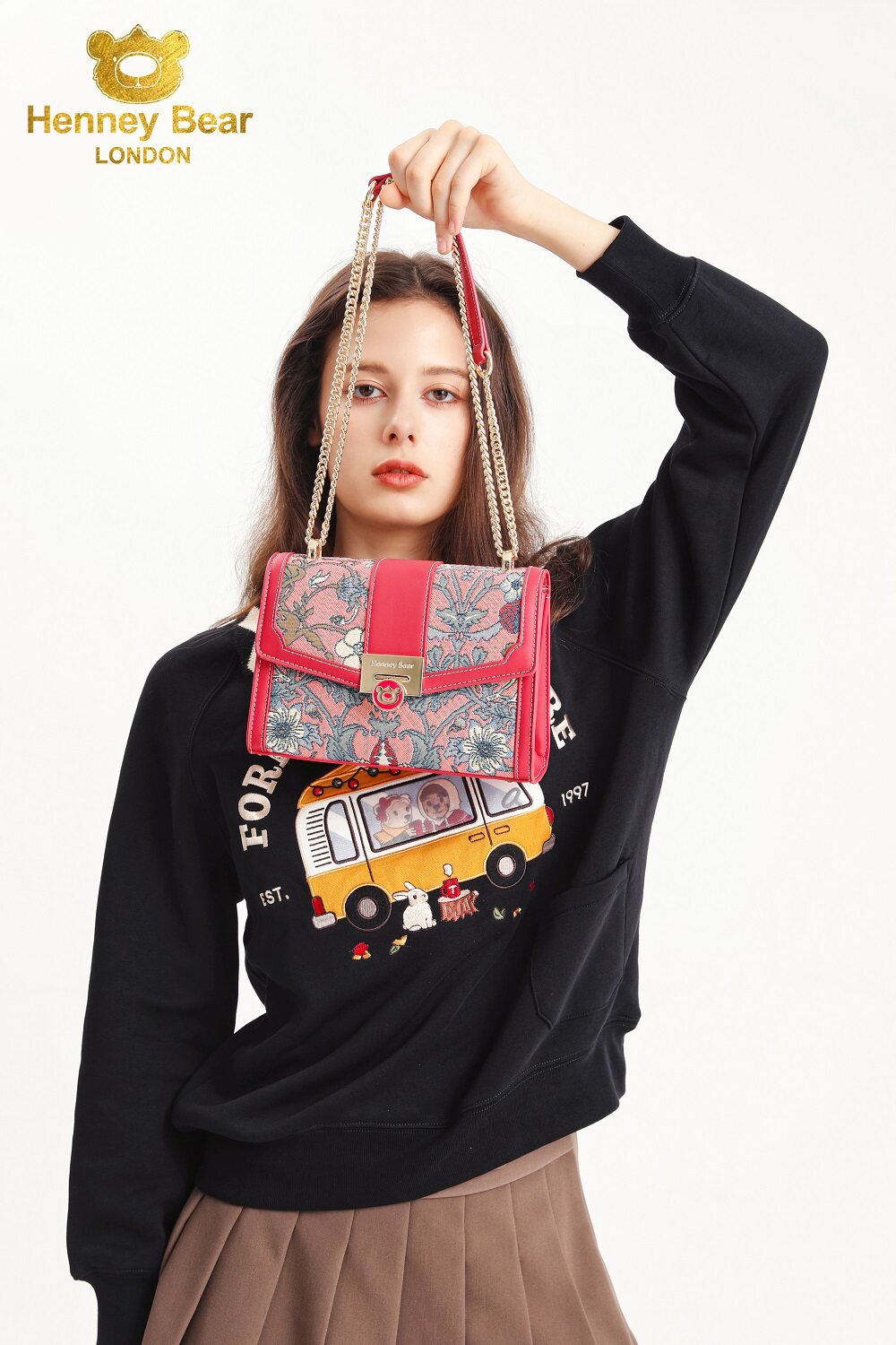 单肩斜挎手提轻奢经典链条包淑女气质甜美皇家小众设计百搭h-997