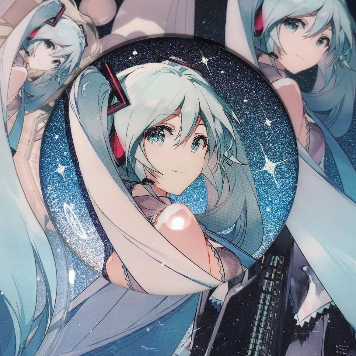 初音未来吧唧徽章初音未来生日谷子同人谷徽章绝美二次元反光谷子