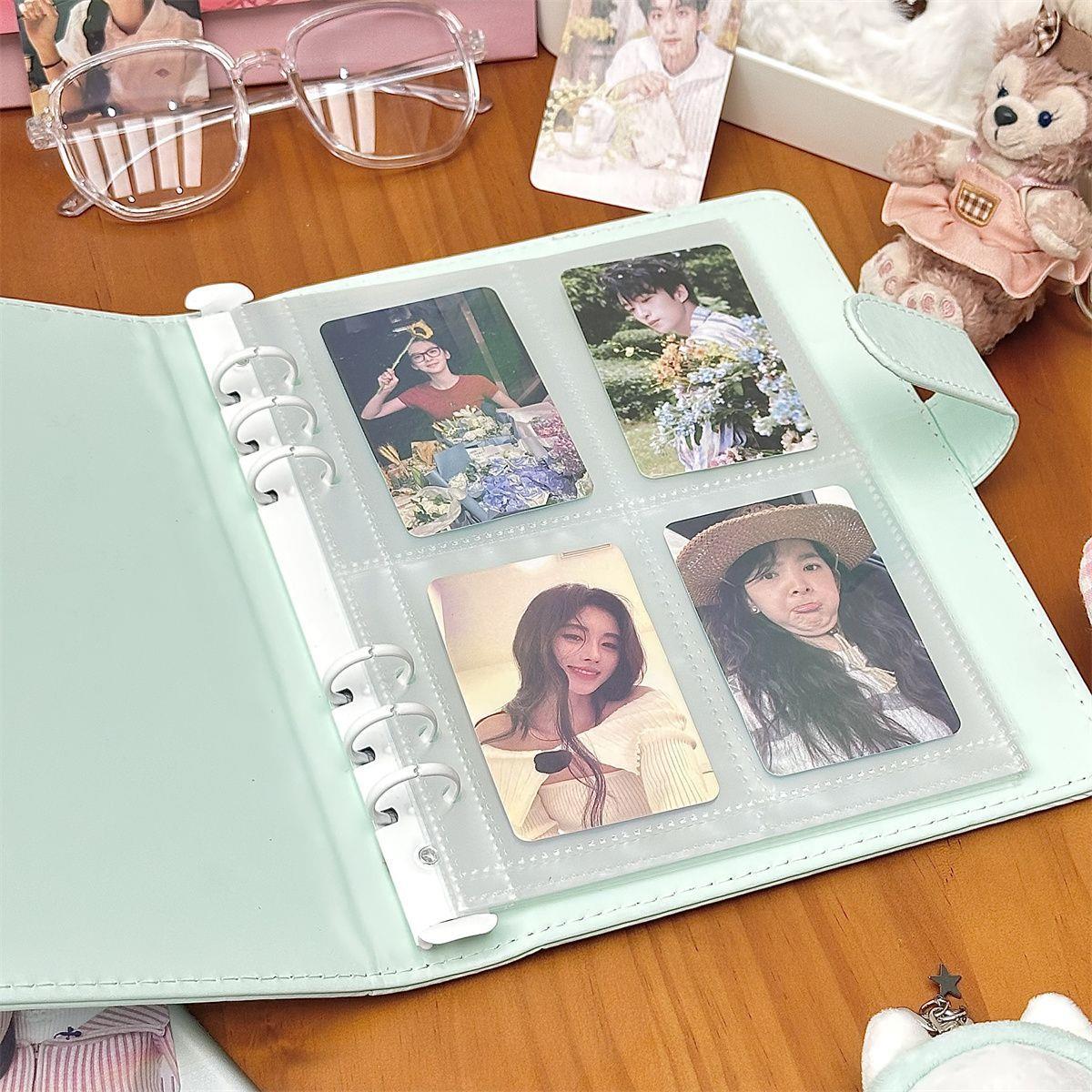ins风薄荷绿卡册高颜值四宫格卡片明星小卡收纳册照片拍立得相册