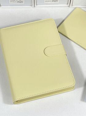 ins纯黄色PU皮质卡册学生软封面A5精致高级感小卡照片收纳册相册