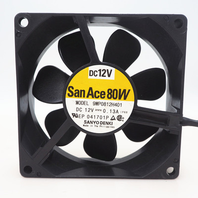 9WP0812H401 日本三洋8025防水IP68风扇12V 0.13A San Cooler 80W